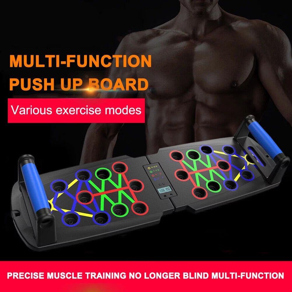 Push up Board with Automatic Count, Portable Multi-Function Foldable 10 in 1 Push up Bar, Push up Handles for Floor,Professional Push up Strength Training Equipment with Timer